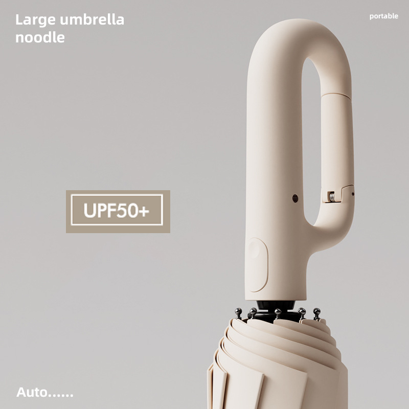 Extra Large Reinforced Wind-resistant Rain-resistant Dual-purpose UV-resistant Fully Automatic Ring-buckle Umbrella