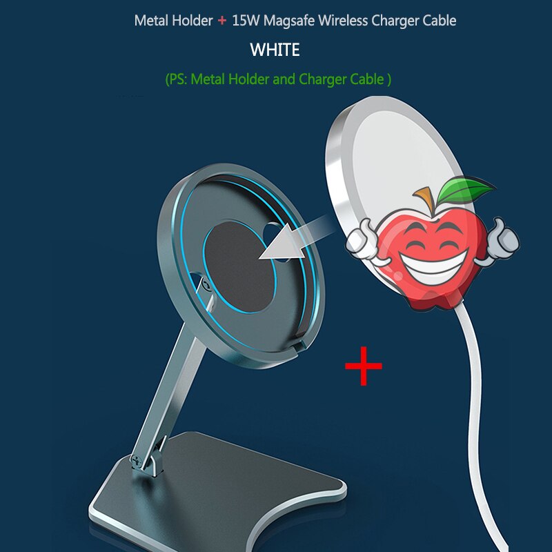 Magnetic Wireless Charger - 15W Fast Charging Stand for Apple iPhone 12 Series - Aluminum Alloy: Holder and Charger