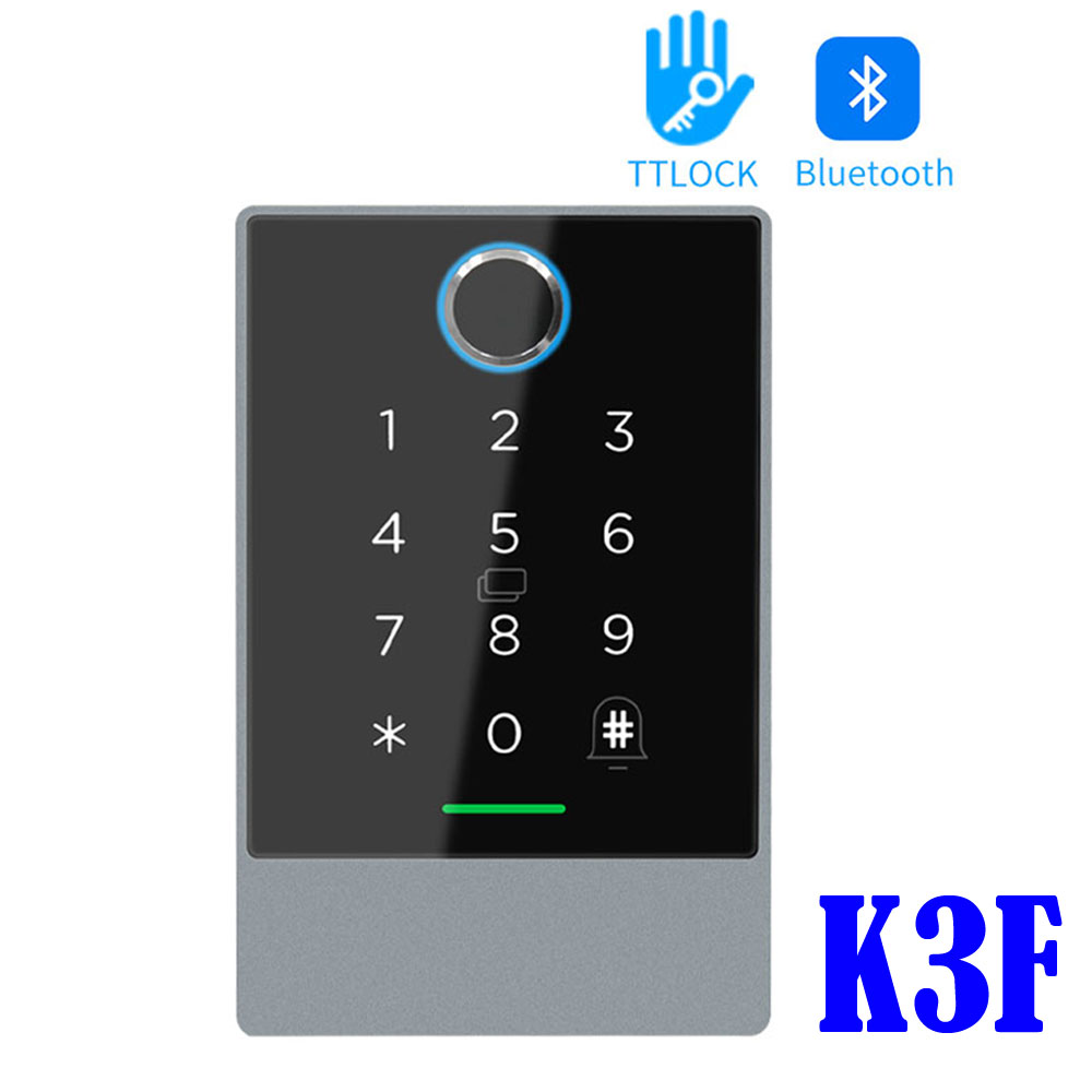 Ttlock K3/K3F Vingerafdruk Toegangscontrole Deur Systeem Opener Voor Intercom Nfc Bluetooth Elektrische Poort Keypad 13.56Mhz Rfid kaart: Blauw