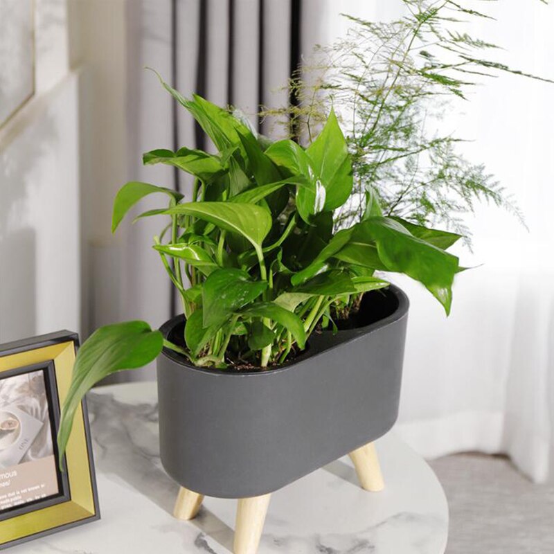 Self Watering Plant Flower Pot with Water Level Indicator Floor Desk Planter Balcony Office Planting Pot Gardening Supplies