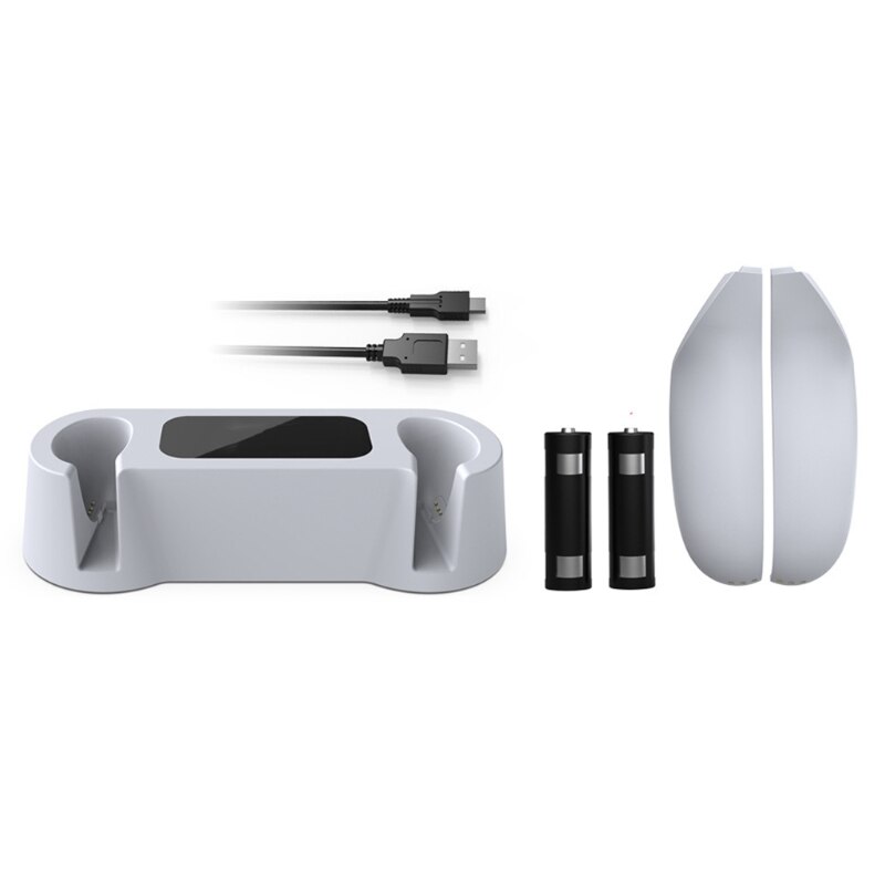 K3nb freihändige ladestationen, 1 set für oculus quest, 2 brillenhalterungen, ladebasis mit zwei akkus (links und rechts).