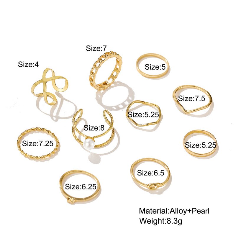 Blad måne halvmåne ringe til kvinder antikke punk kno midi ringe sæt vintage anillos smykke tilbehør 7 stk/sæt: 04