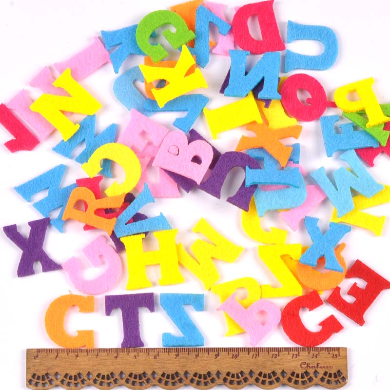 Tela no tejida de fieltro con letras/números de 26mm, tejido de poliéster para decoración de costura, accesorio de costura DIY, 50 Uds., cp2768: letter