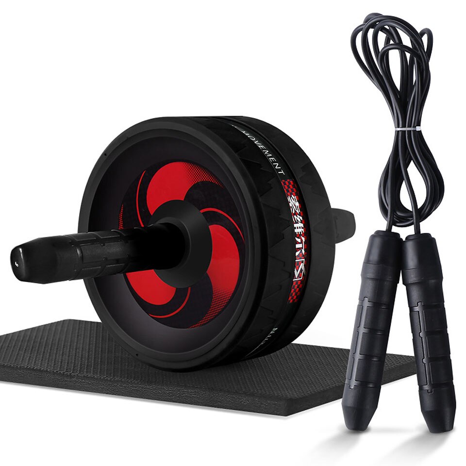 Rodillo y cuerda para saltar, rueda Abdominal sin ruido, con esterilla para brazo, cintura, pierna, ejercicio, gimnasio, equipo de Fitness, construcción corporal: Dorado