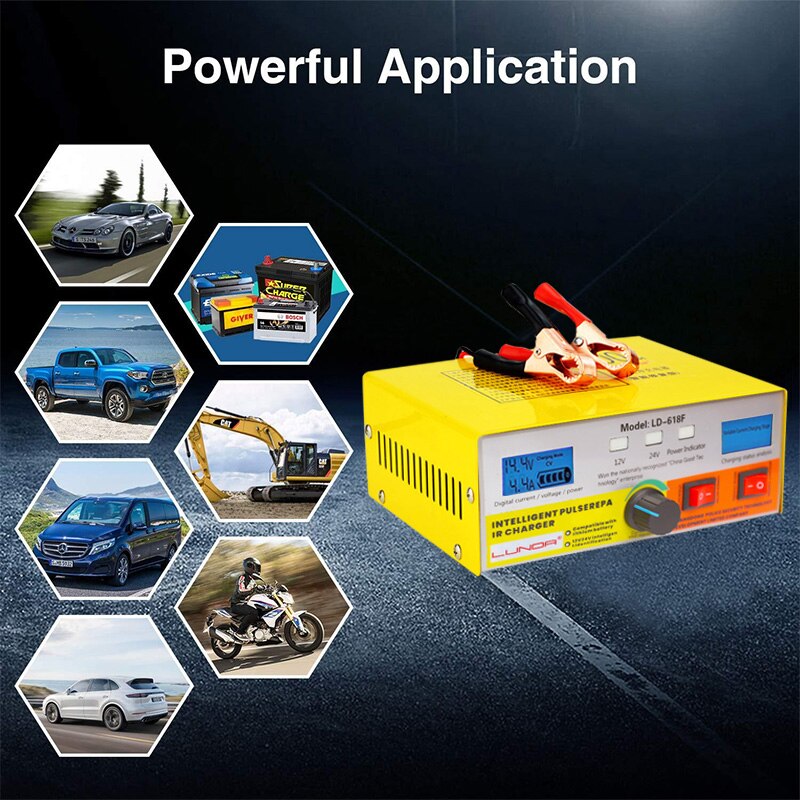 hoch Energie 12V/24V 400Ah Automatische Intelligente Puls Reparatur Universal- Lithium-batterie reinem kupfer ladegerät Dual-Bildschirm Anzeige
