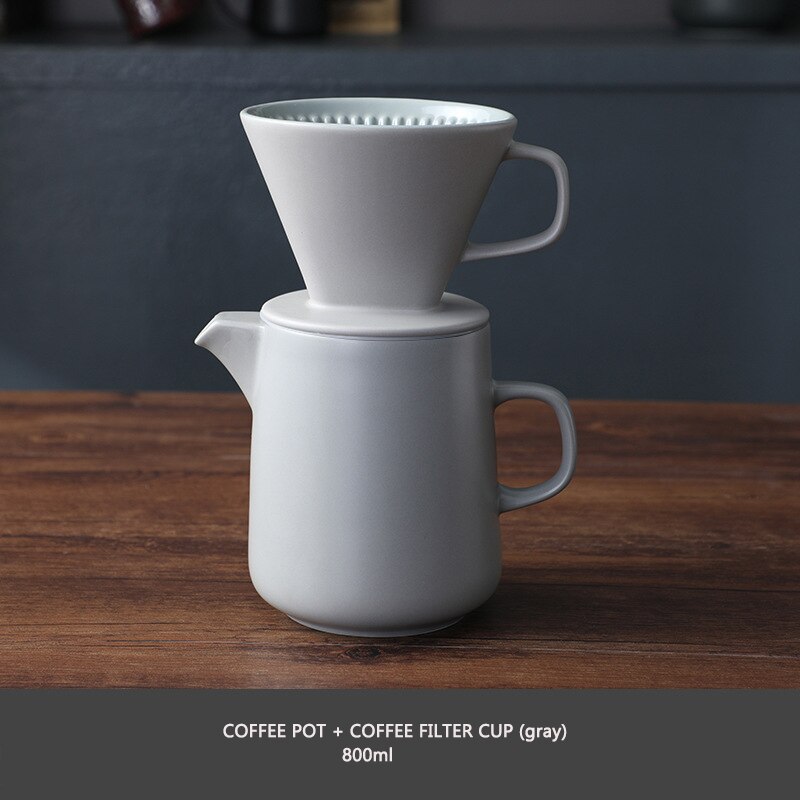 V60-cafetera de conducción manual reutilizable, filtro de gotero de café, conjunto de accesorios para Cocina: white800ML