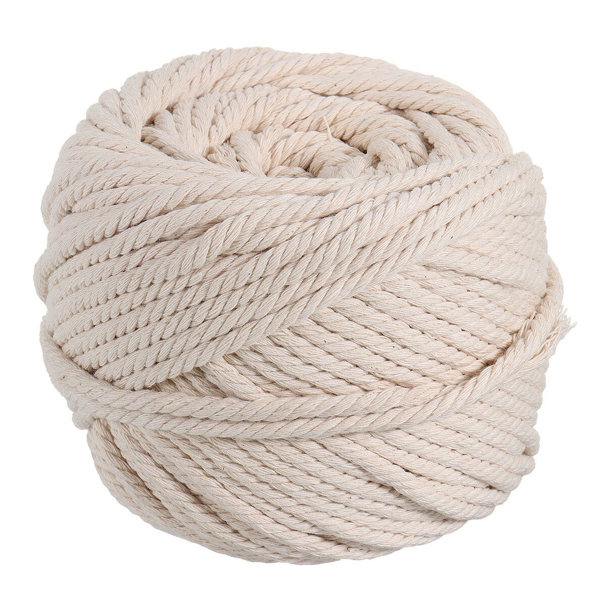 5mm Macrame Rope Natural Beige Cotton Twisted Cord Artisan Hand Craft