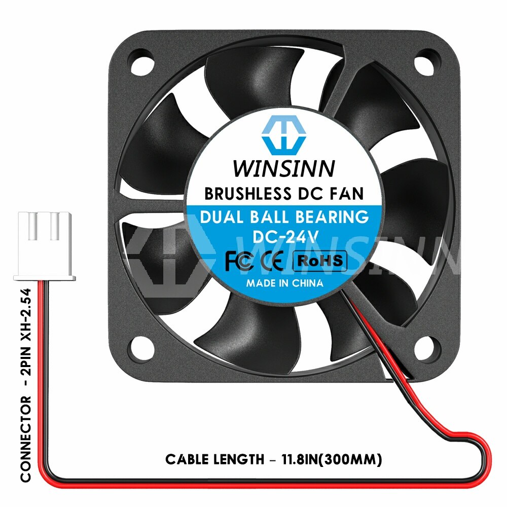 WINSINN 4010 Ventola da 40 mm DC 5 V 12 V 24 V Idraulico/Doppio cuscinetto a sfere Raffreddamento senza spazzole 40x10 mm 2 spillo 3 spillo
