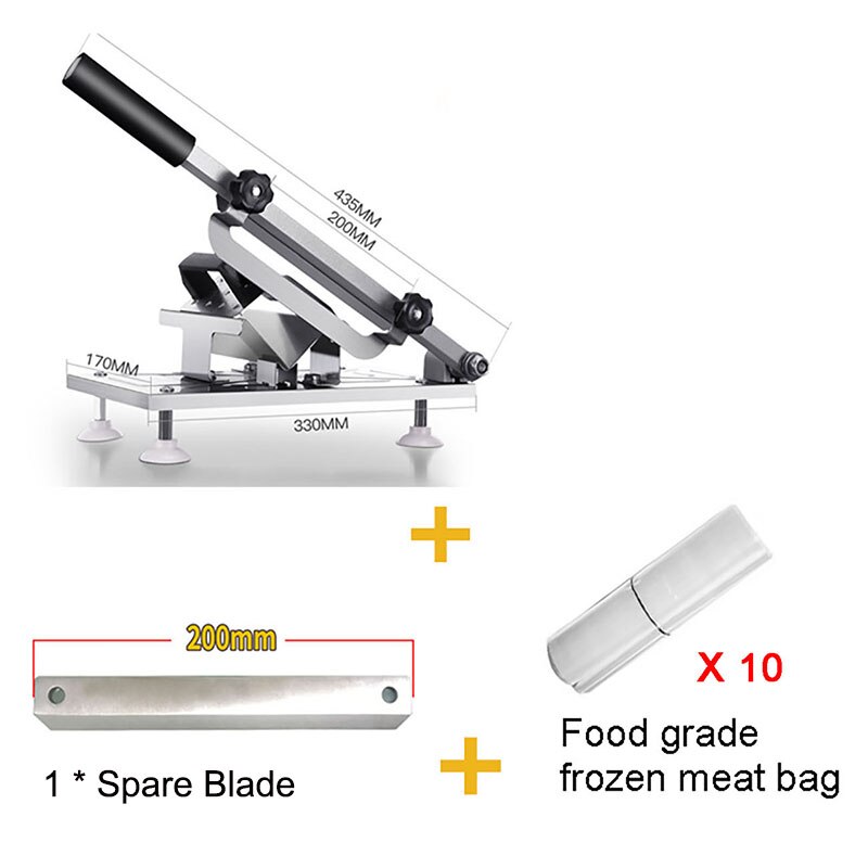 Household Kitchen Manual Stainless Steel Food Cutter Slicing Machine Automatic Meat Nonslip Handle Easily Cut Meat: Piece Slicer Sets