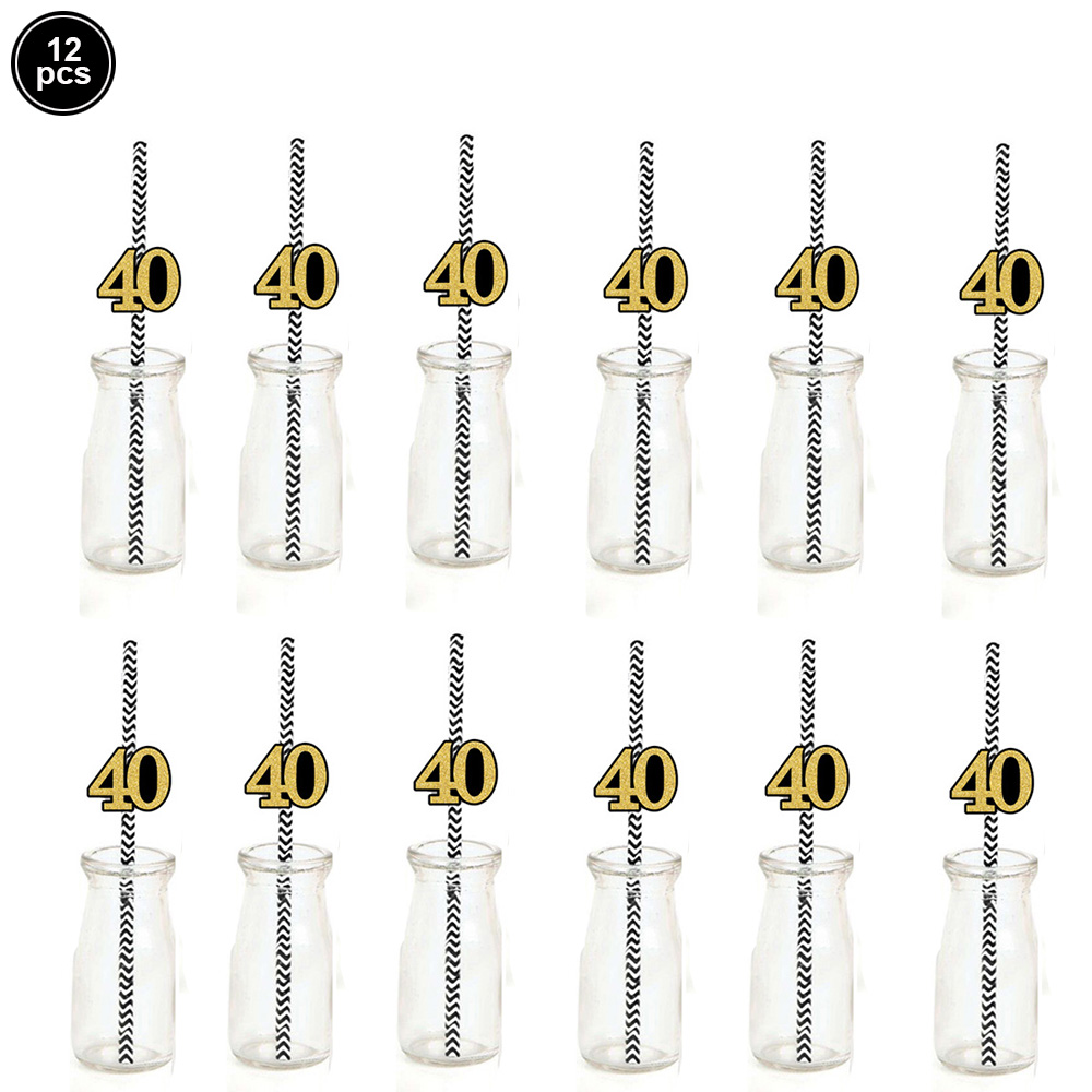 Decoraciones para de cumpleaños de 40 años, pancarta de papel para feliz 40 cumpleaños, globos de látex de 12 pulgadas, suministros colgantes para de 40 cumpleaños: azul profundo