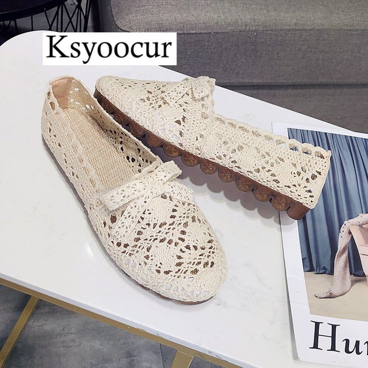 Brand Ksyoocur Ladies Flat Shoes Casual Women Shoes Comfortable Round Toe Flat Shoes Spring/summer Women Shoes X01