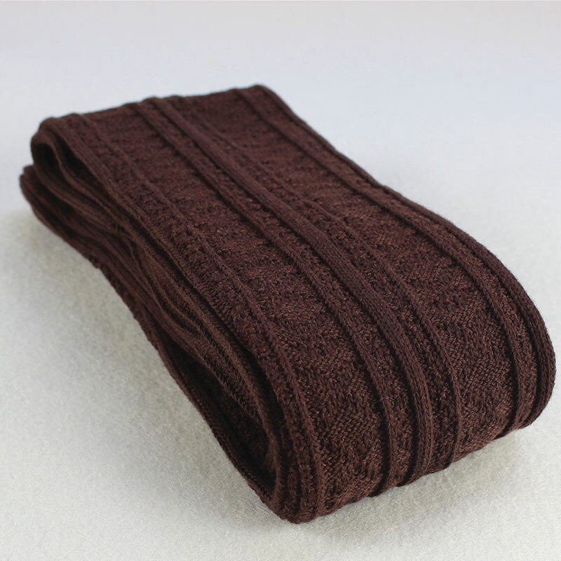 #39 für damen, lange wintersocken im harajuku-stil, knielange socken, warme, einfarbige freizeitsocken für damen: Kaffee