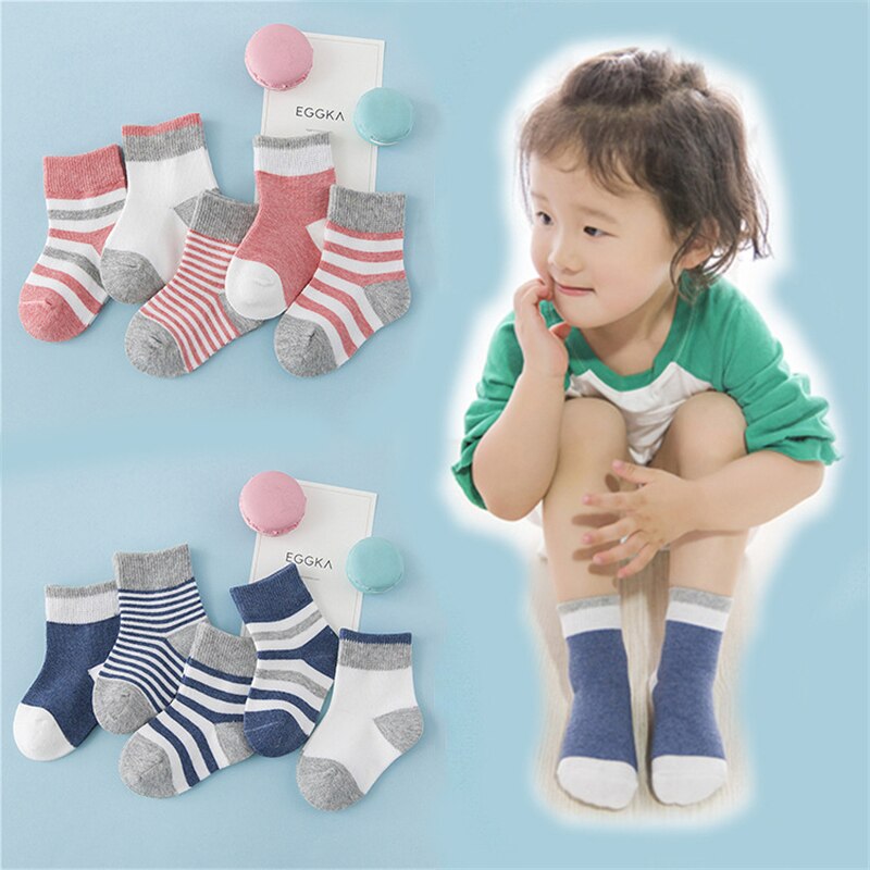 5 paires de chaussettes bébé printemps et automne chaussettes en coton modèles d'explosion dans le tube hommes et femmes chaussettes coréennes mignonnes enfants chaussettes