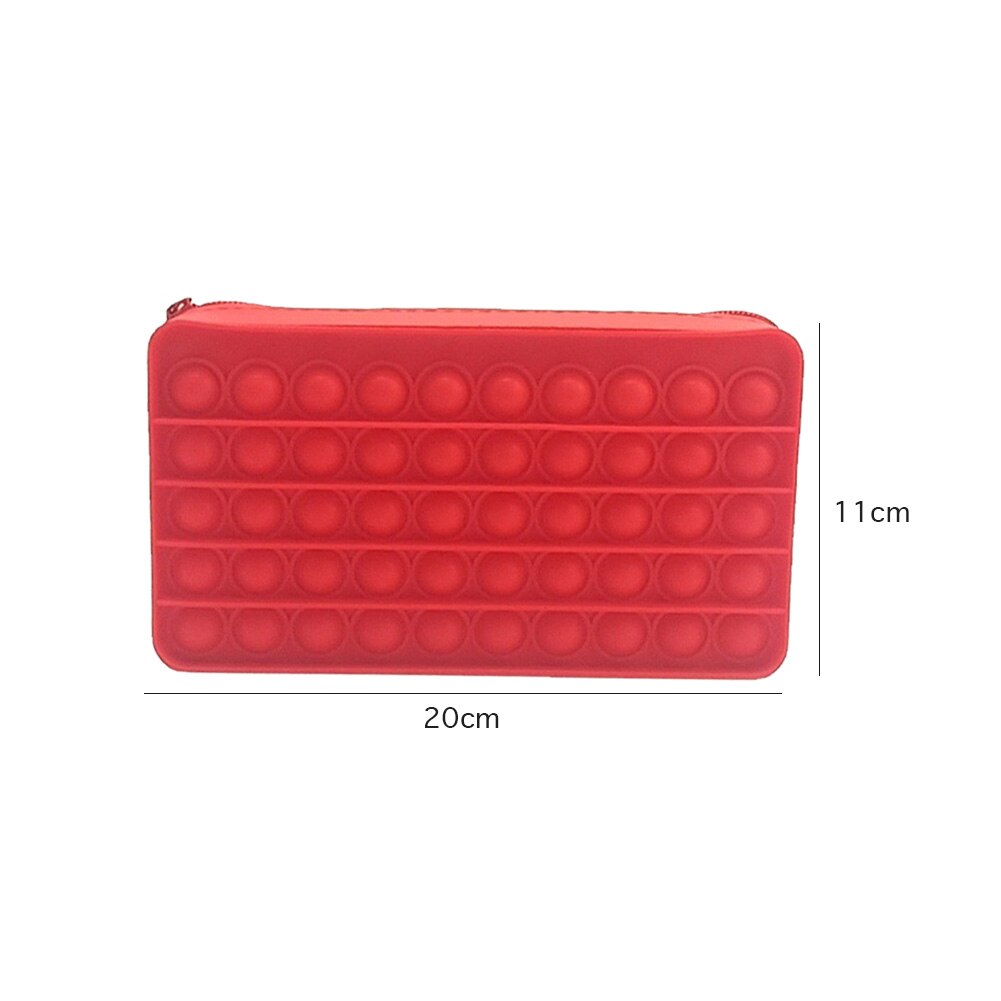 Funny Pencil Case Silicone Purse Push Bubbles Simple Stationary Bag Popper Sensory Pencil Case Fidget Toys