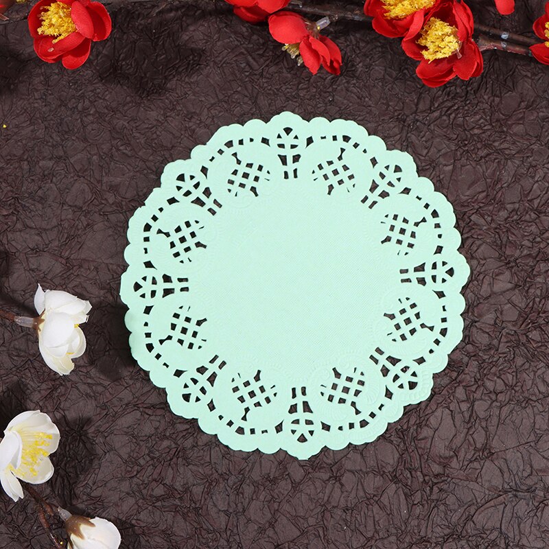 100 Uds 5,5 "de blondas de papel de encaje/manteles para boda Deco manualidades de papel suministros: Verde