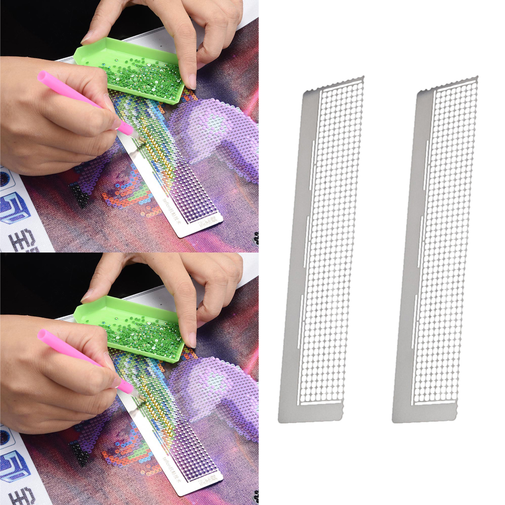 2 Pieces Diamond Painting Dot Ruller Ruler, DIY 5D Diamond Embroidery Painting Accessories for Beginners Handicraft Lovers