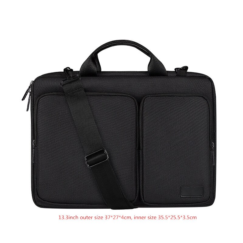 13.3/14.1/15.6inch Shoulder Laptop Briefcase Bag Men Women Shockproof Crossbody Travel Mouse Phone Electronic Document Pouch: B black S