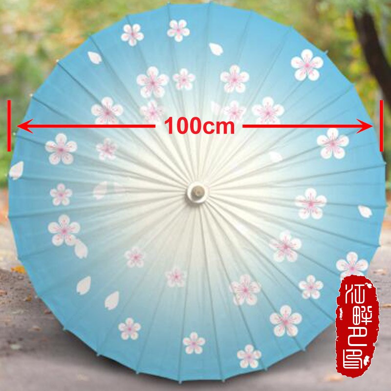 JPY Öl Papier Schirme Klassische Japanische Stil Zarte Papier Regenschirme für freundlicher freundlicher Dekorative Ornament Kirsche Kreis: Durchmesser 100CM