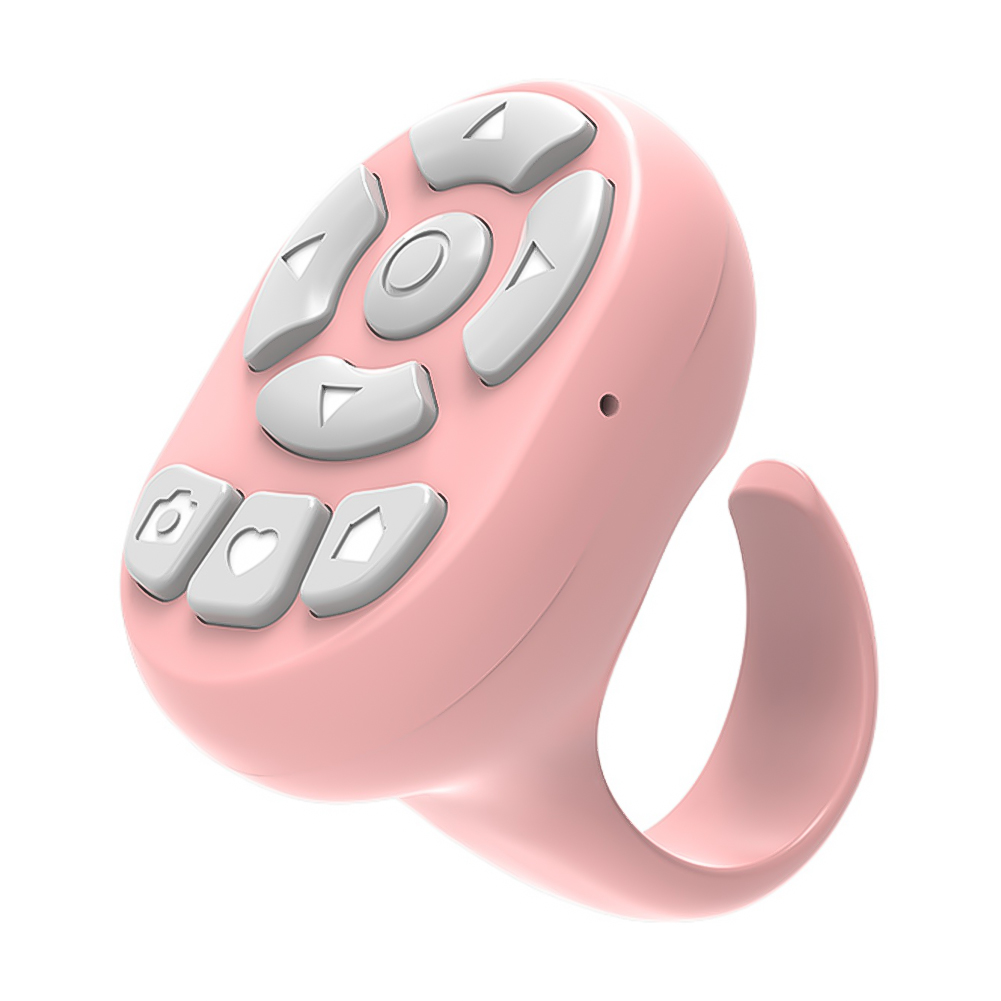 Pierścień przewijania pilota Bluetooth Przewracanie stron e-booków dla mobilnego pilota wideo Tiktok Kontroler aparatu Selfie Stick: Black