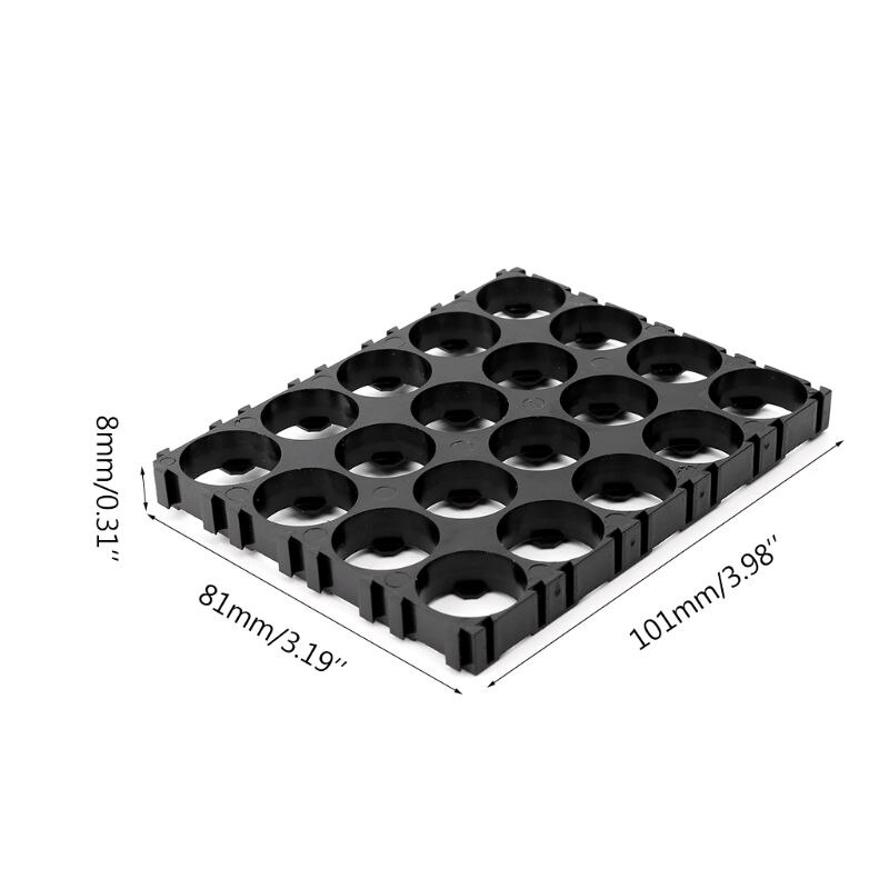 1 Set 10Pcs 18650 Battery 4x5 Cell Spacer Radiating Shell Pack Plastic Heat Holder Black