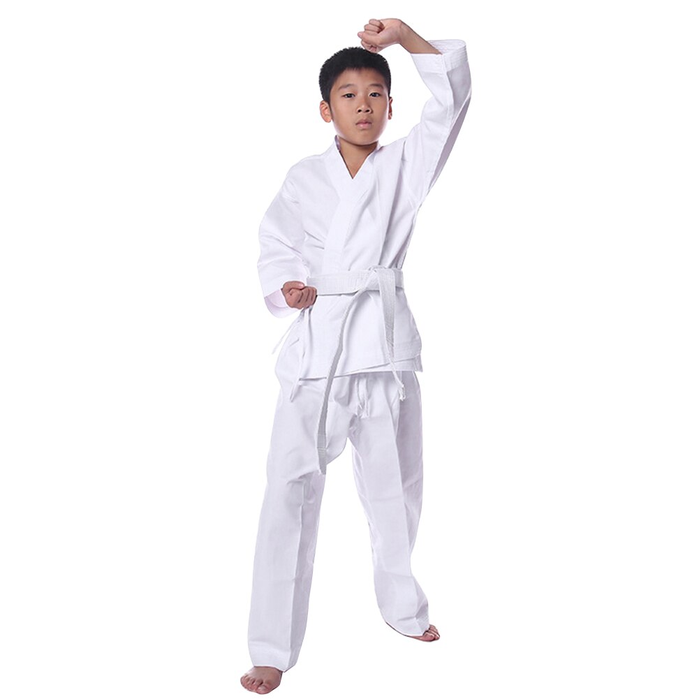 White Karate Uniform Belt Belt Taekwondo Suit Adult Children Women Men Kung Fu Training Workout Clothes
