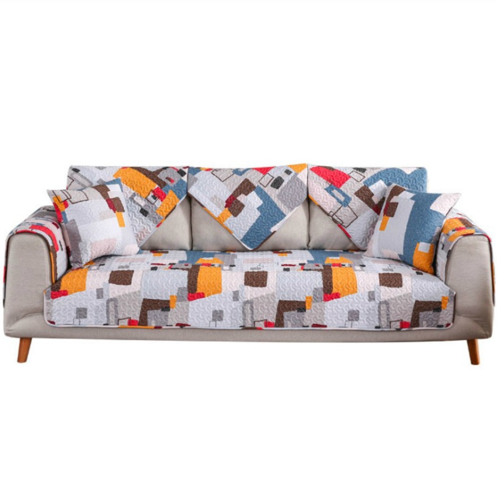 100%  katoenen bankhoezen in europese stijl, antislip, elastisch, 4 seizoenen, universele bankhoes, stretchhoes, bankhanddoek