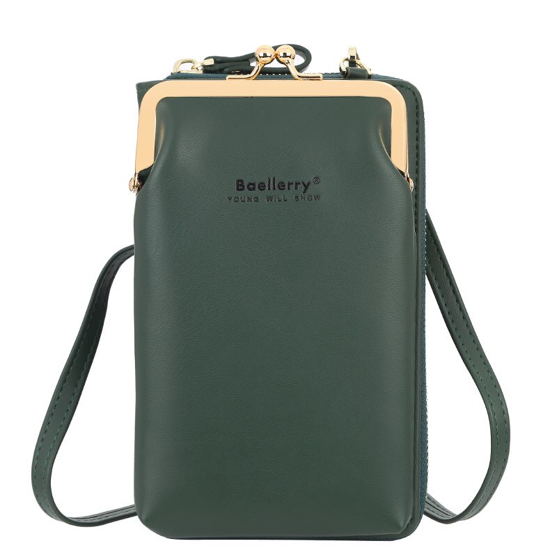 Baellerry Vrouwen Schoudertassen Multicolor Mobiele Telefoon Tassen Voor Vrouwen Effen Kleur Vrouwelijke Crossbody Tas Bolsa Messenger Handtas: green