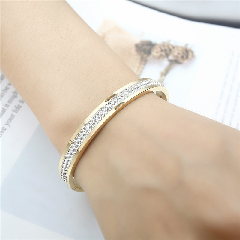 OUFEI Stainless Steel Jewelry Rose Gold Cuff Bracelets Bangles For Women Fashio Summer Jewellery Accessories Free Shiping