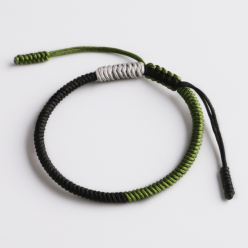 Handgefertigtes Knoten-Seil-Armbinde, tibetisch-buddhistischer Glücksbringer, tibetische Armbänder und Armreifen für Frauen und Männer,: Heißes Stempeln