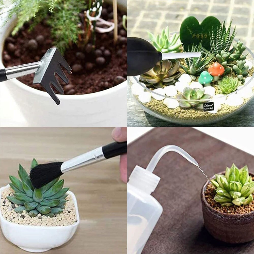 12/13pcs Garden Planter Kit Succulent Plants Tools Mini Garden Hand Tools Set Indoor Bonsai Miniature Transplant Seedling Tool