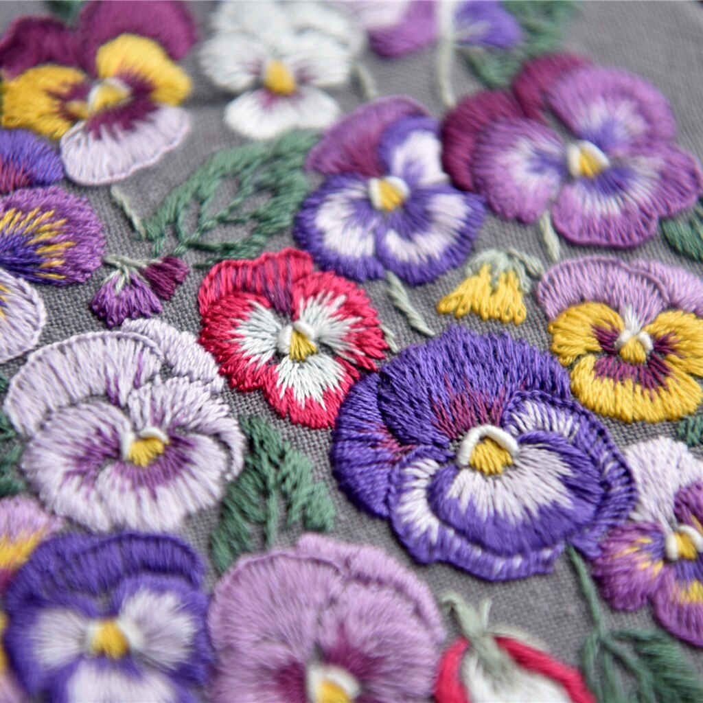 Cotton Embroidery Craft Set Beginner DIY Art Handy Sewing Fabric Material Tools