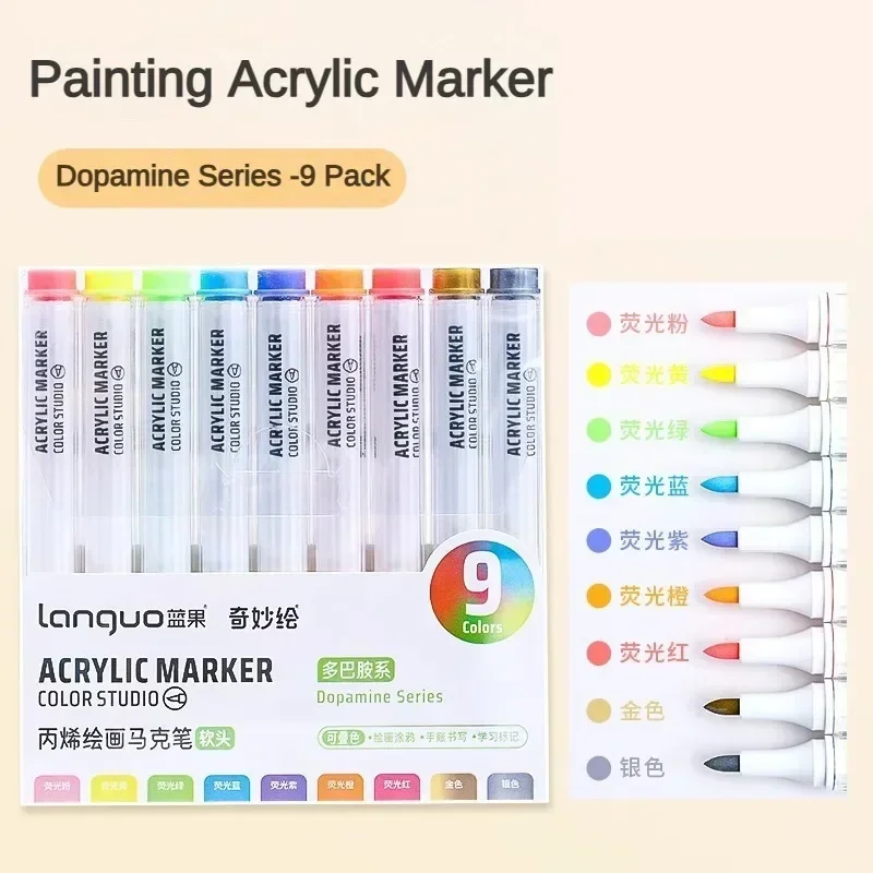 Canetas marcadoras de tinta acrílica, 81/72/63/9 cores, desenho diy para pintura em rocha, tecido de vidro cerâmico, cartão diy, materiais de arte, papelaria: Cinza claro