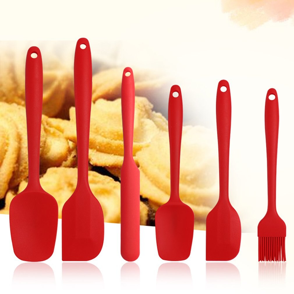 6 Pcs Silicone Pastry Spatula Set Non-Stick Rubber Spatula Heat-Resistant Spatula Kitchen Utensils Kit for Baking