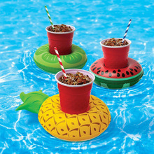 Uppblåsbar dryck kopphållare munkar flamingo vattenmelon pvc simbassäng flytande matta flytande poolleksaker
