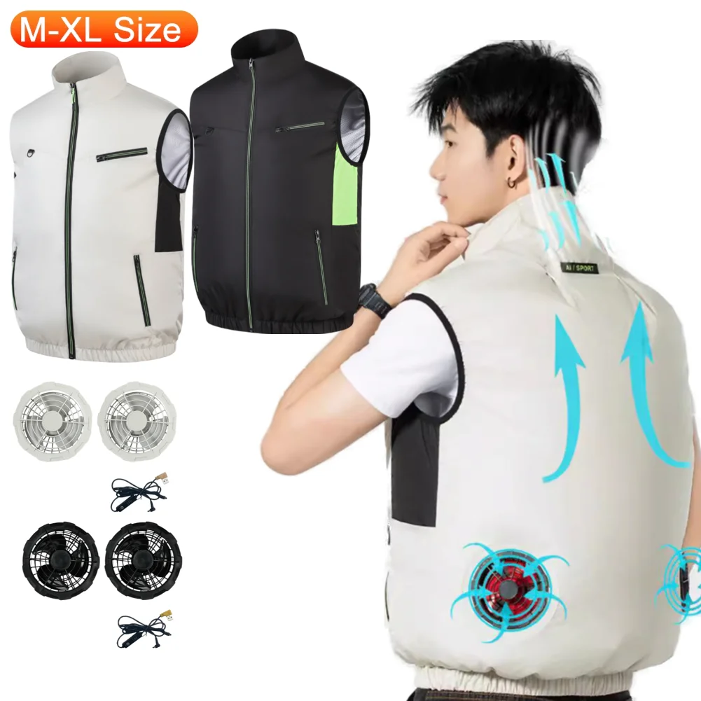 Chaleco de refrigeración con ventilador de hielo, ropa de aire acondicionado resistente al calor, para verano, Camping, pesca, senderismo, novedad