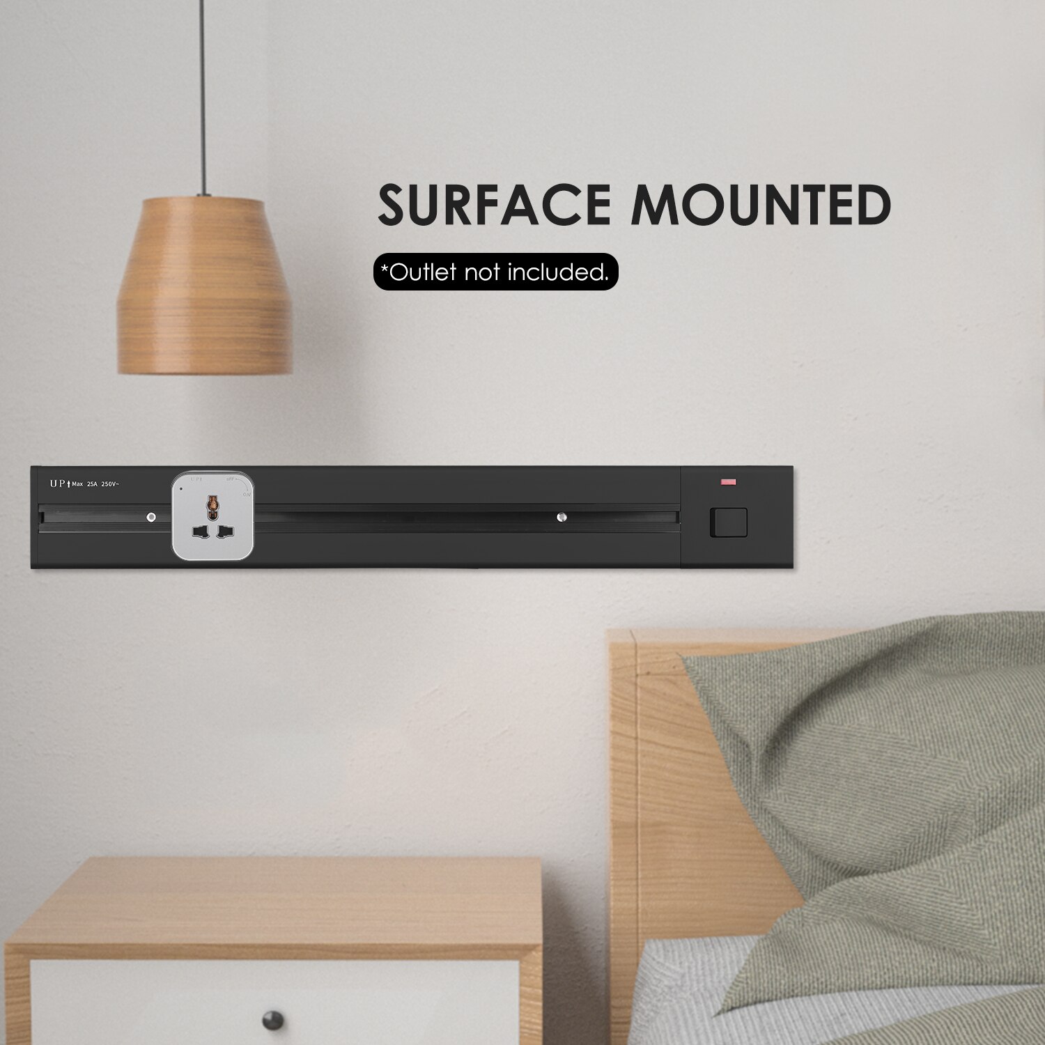 Electrical Outlet Track Surface Mounted Power Outlet Track 60cm Sockets Track Wall Outlet Extension Sliding Rail Works