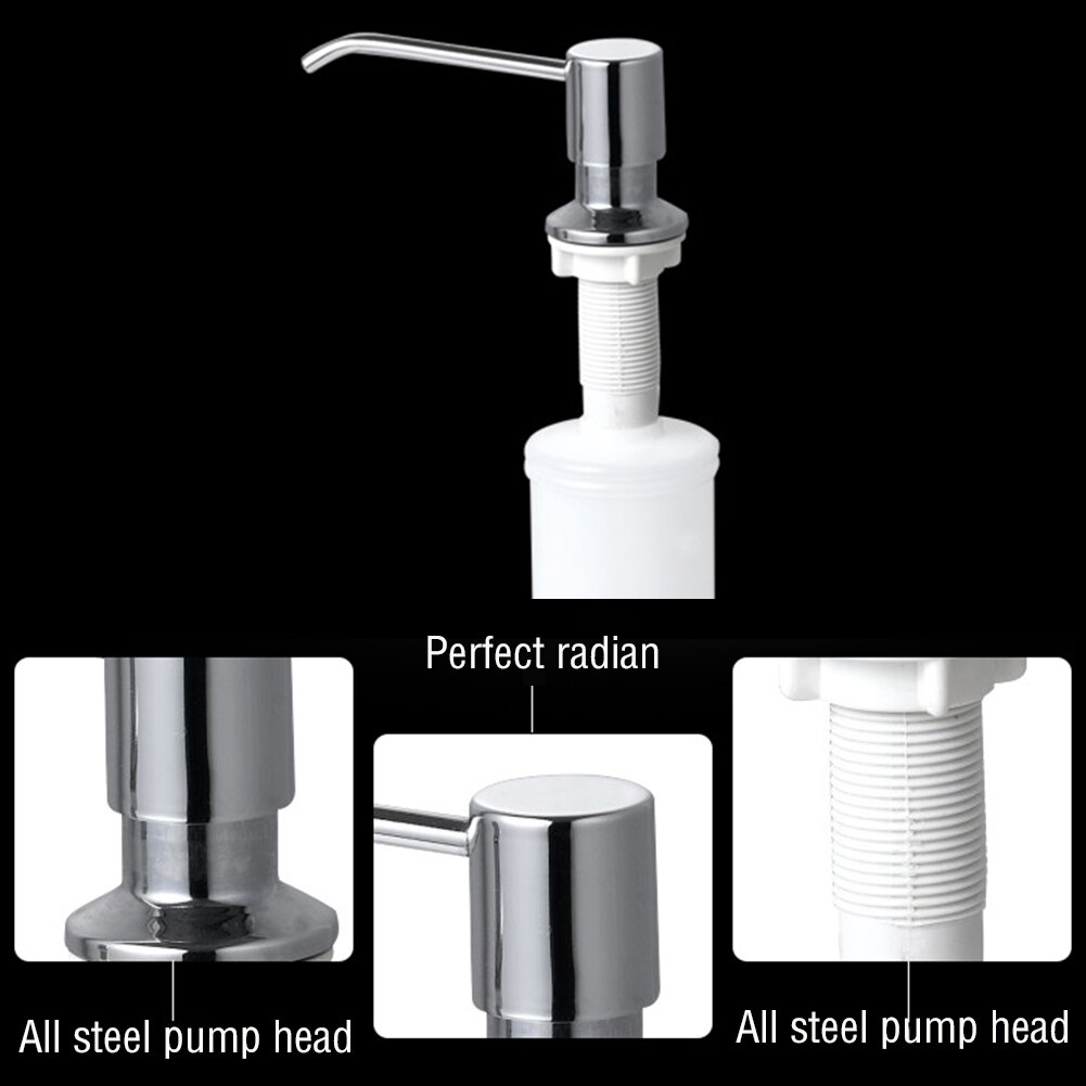 Stainless Steel Kitchen Soap Dispenser Sink Detergent Shampoo Hand Wash Soap Bottle Silver Pumps for Bathroom Hotel