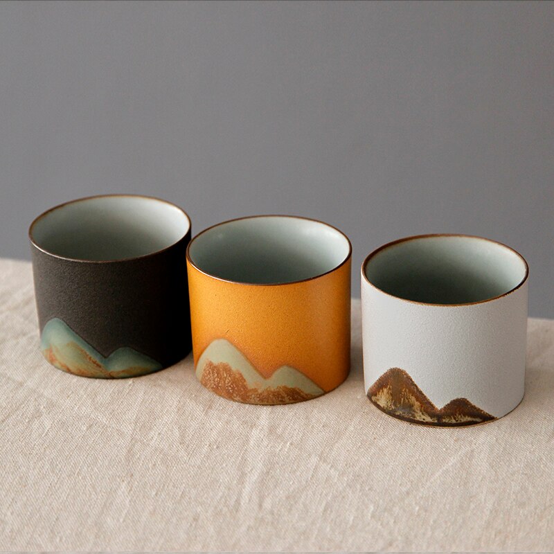 Ceramic teacup Kungfu tea set teacup Japanese cup colorful glazed small teacup