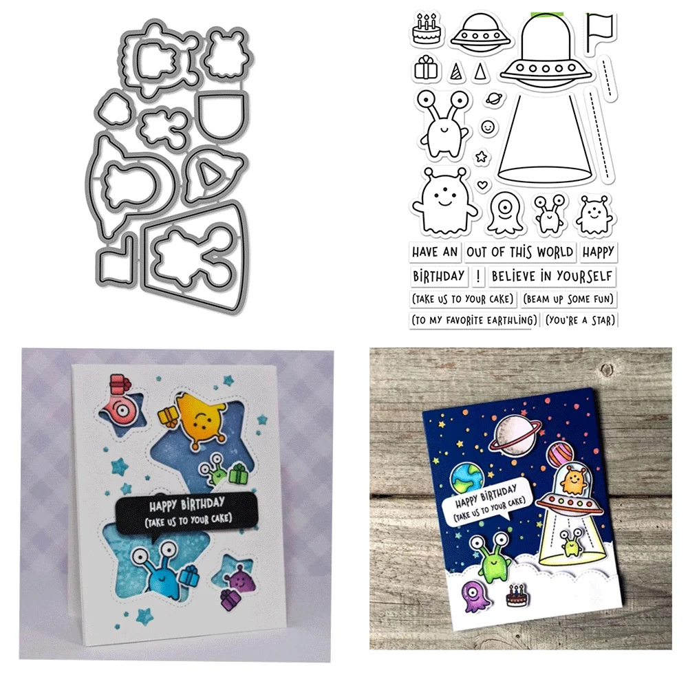 Oh gnome-stämpel på stranden, buntar med genomskinliga stämplar och metallstansar för gör-det-själv-pyssel, kort, scrapbooking, dekoration: S / Djupblå