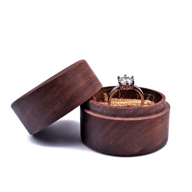 thumbnail image 2 of Wooden Wedding Ring Box 2 Rings, Personalised Engagement Ring Box 2 of 13