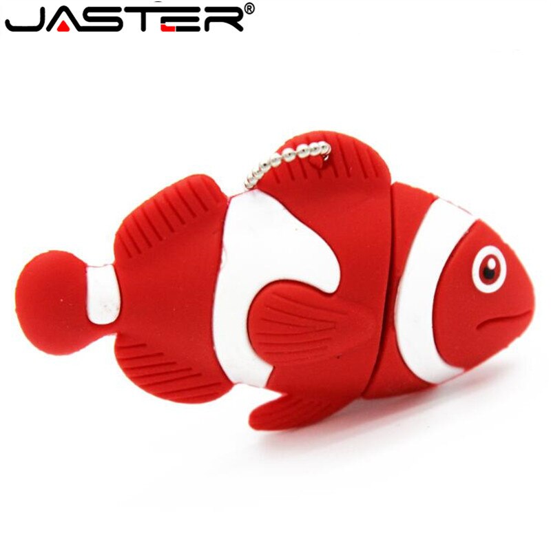 JASTER bella pesce usb flash drive pendrive 64gb 32gb piccolo animale pen drive 16gb di memoria del bastone del fumetto USB 2.0 di trasporto libero