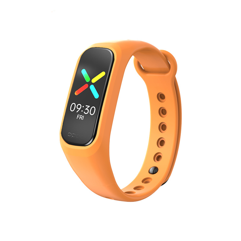 Silikoni rannehihna oppo nauhan vaihtorannekkeen urheilunauha pehmeä vedenpitävä ranneke oppo smart band vyölle: Oranssi