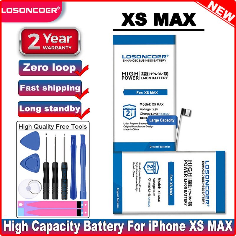 4500mAh per Apple iPhone 6S batteria 5 5s 5C 6 / 6S Plus 7 7 Plus 8 X /XS / XS Max / XR / 11 batteria strumenti gratuiti adesivi: For iphone XS Max