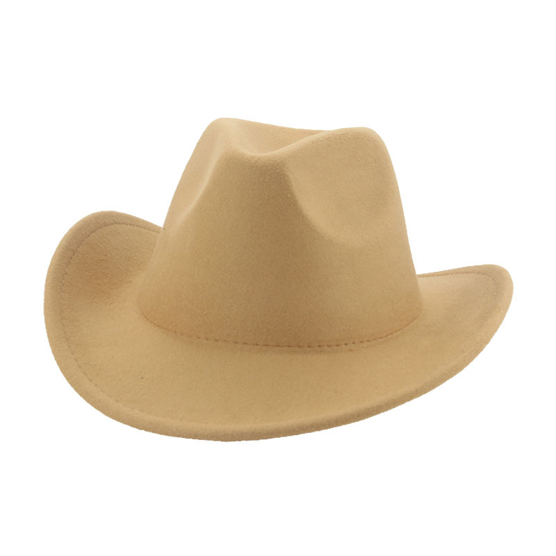 Fedoras-Sombrero de vaquero para hombre y mujer, sombrero de Cowboy, Panamá, Occidental, color Camel sólido, negro, fieltro, novedad, Invierno: camel