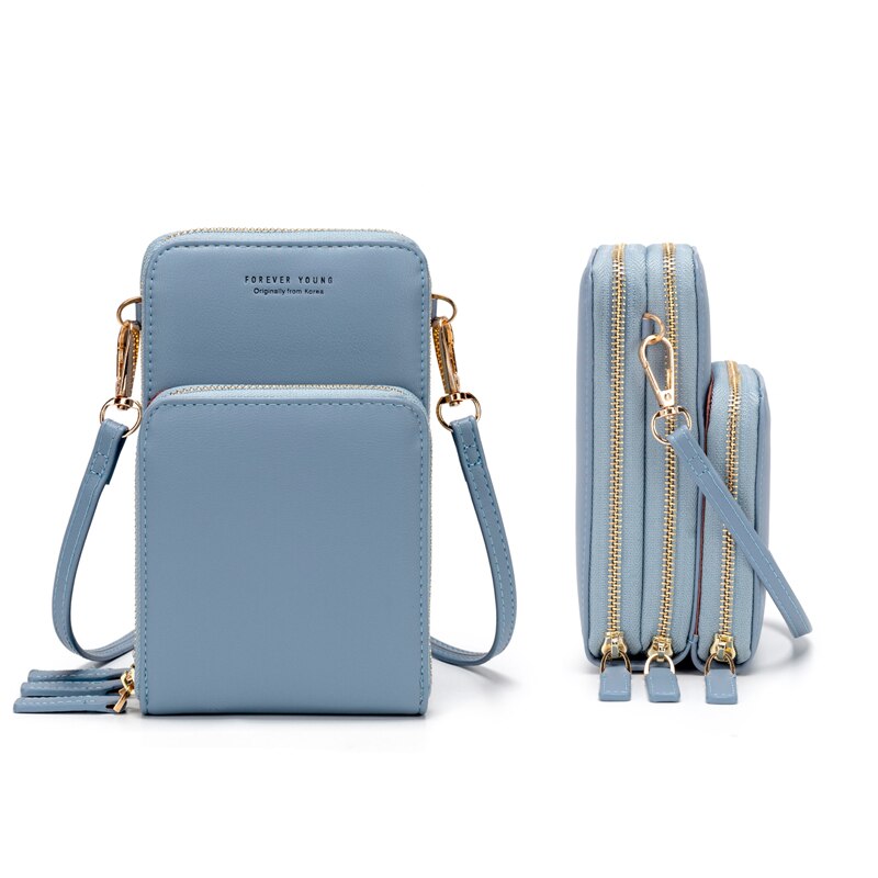 Colorful Cellphone Purses Daily Use Card Holder Small Summer Shoulder Bag for Women Handbags: Light blue