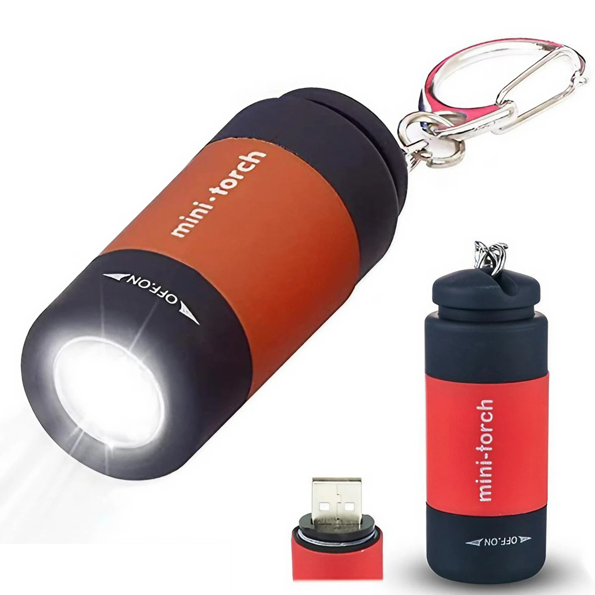 Mini-Schlüsselanhänger-Lampe, Schlüsselanhänger, Taschenlampe, USB wiederaufladbar, LED-Licht, Taschenlampe, Lampe, wasserdicht, Schlüsselanhänger-Licht, 1 Stück