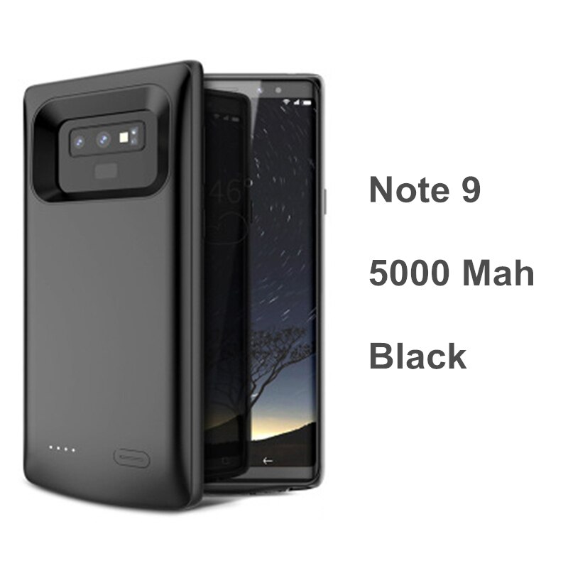 Para samsung galaxy note 9 caso de bateria carga rápida carregador externo capa power bank para samsung galaxy s9 caso de bateria s9 mais: Note 9 Black