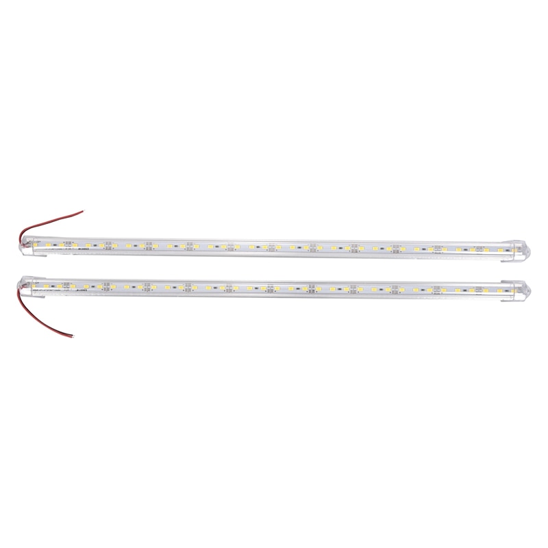 2 Pcs Aluminum Alloy Rigid LED Strip Rod Light Waterproof 12V 50CM: Default Title