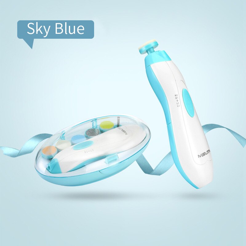 Elektrische Baby Nagel Trimmer Neugeborenen Nagel Pflege Sicher Ruhig Sanitär Fingernagel Maniküre Reisen Nagel Cutter Kit: Blue