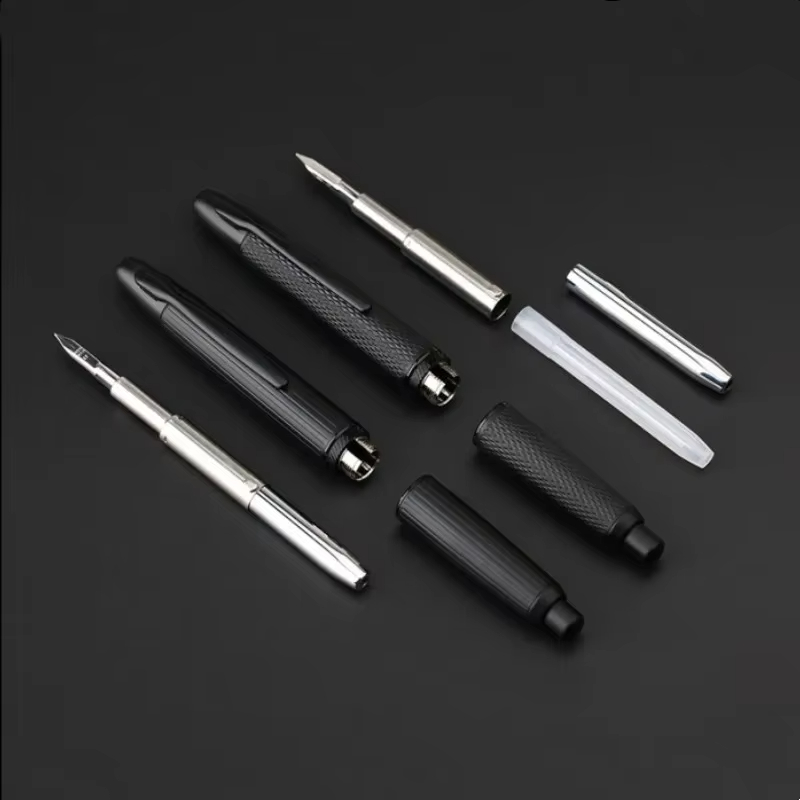 MAJOHN A1 Press Fish Scale Striped Metal Engraving Fountain Pen Retractable WIth Clip/No Clip Ink Pen Office School Writing